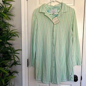 Karen Neuburger stripped pajama shirt dress M